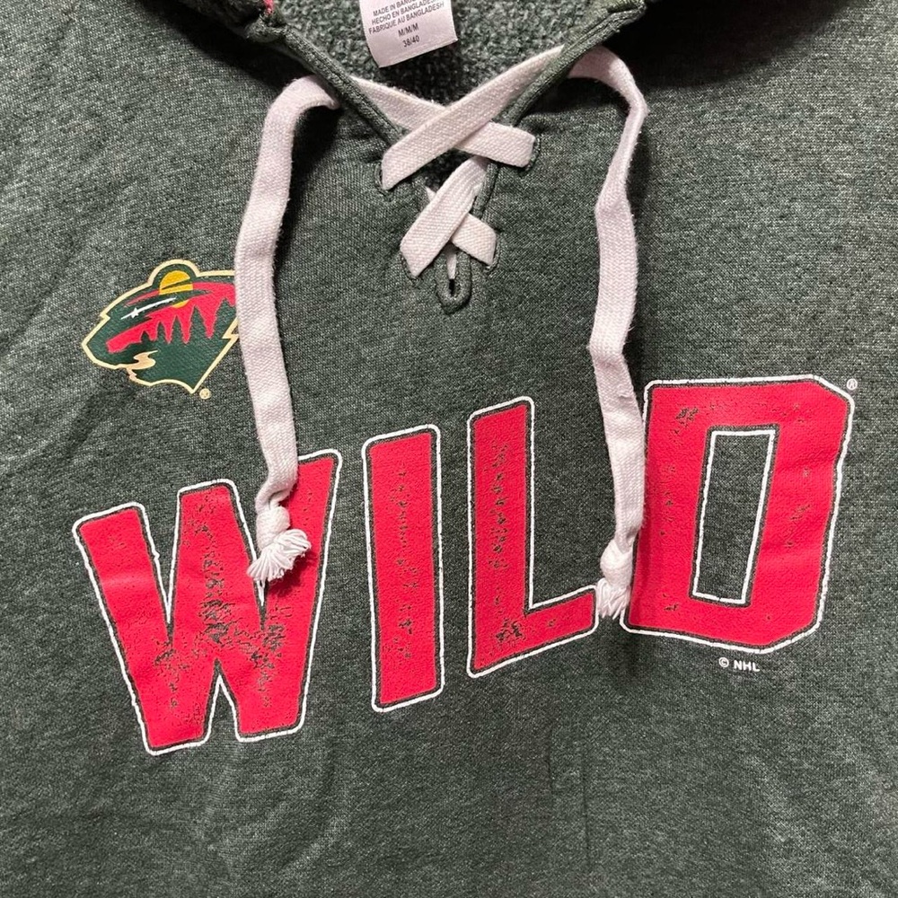 Minnesota wild NHL hockey team sports long sleeve jersey style sweatshirt hoodie - Picture 2 of 4